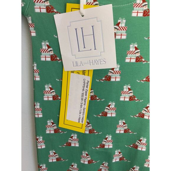 Lila + Hayes Santa's Helper Pajamas size 3-6mo NWT - Picture 3 of 4